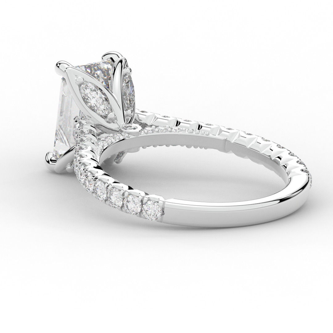 2.70CT.TW EMERALD CUT LAB DIAMOND SOLITAIRE ENGAGEMENT RING - Nazarelle