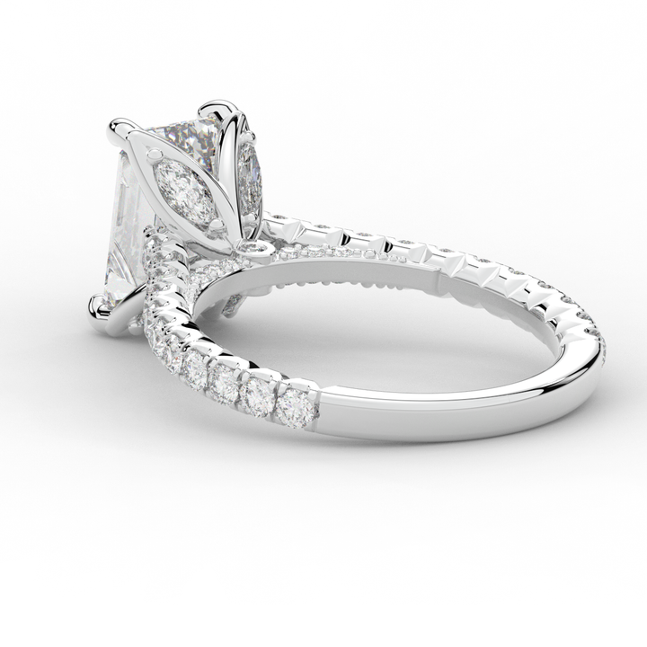 2.70CT.TW EMERALD CUT LAB DIAMOND SOLITAIRE ENGAGEMENT RING - Nazarelle