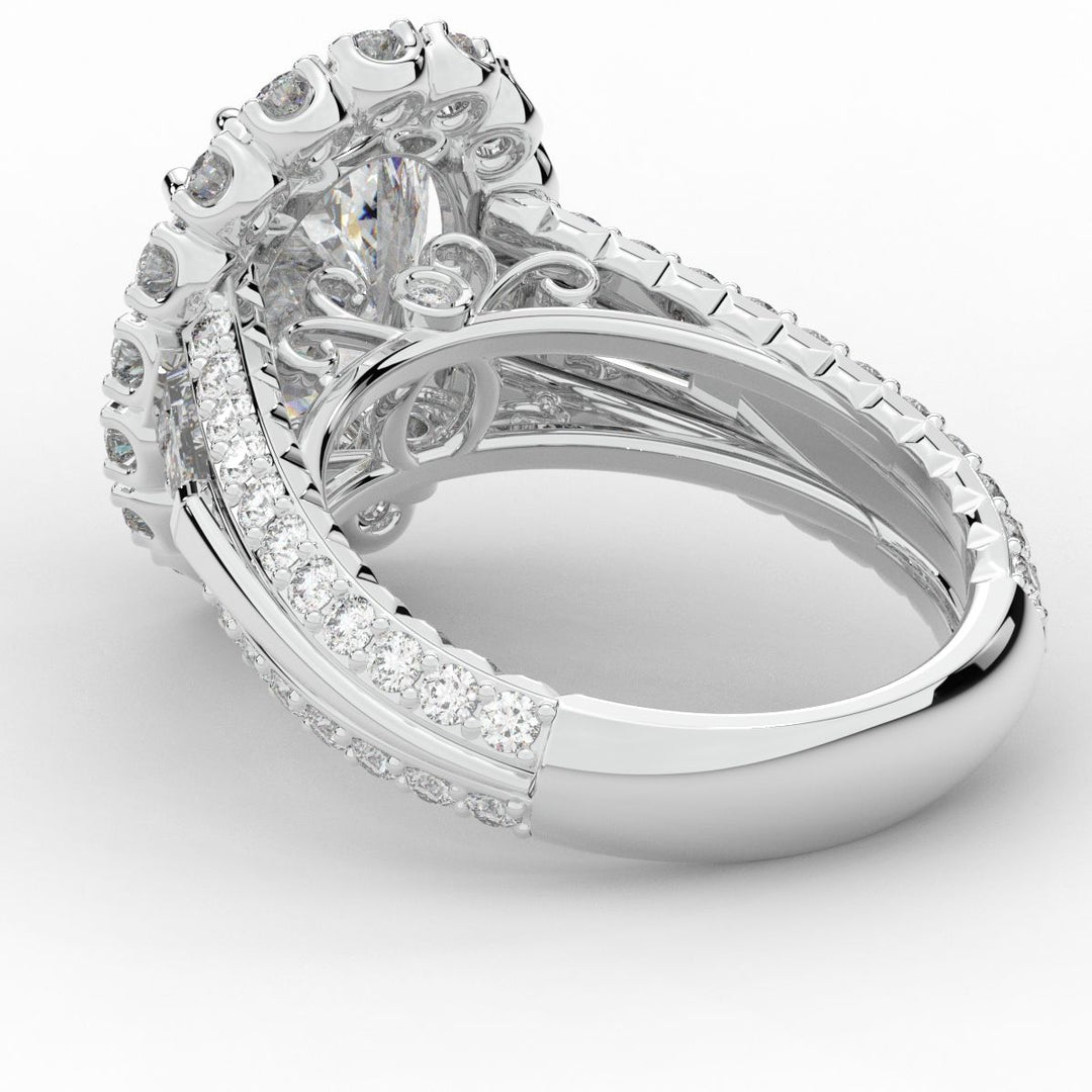 5.75CT.TW OVAL LAB DIAMOND HALO ENGAGEMENT RING - Nazarelle