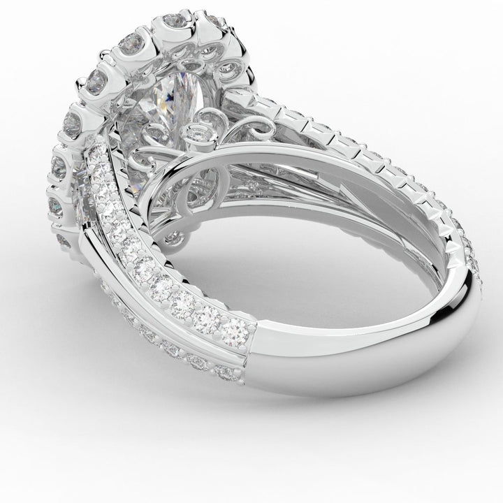 5.75CT.TW OVAL LAB DIAMOND HALO ENGAGEMENT RING - Nazarelle