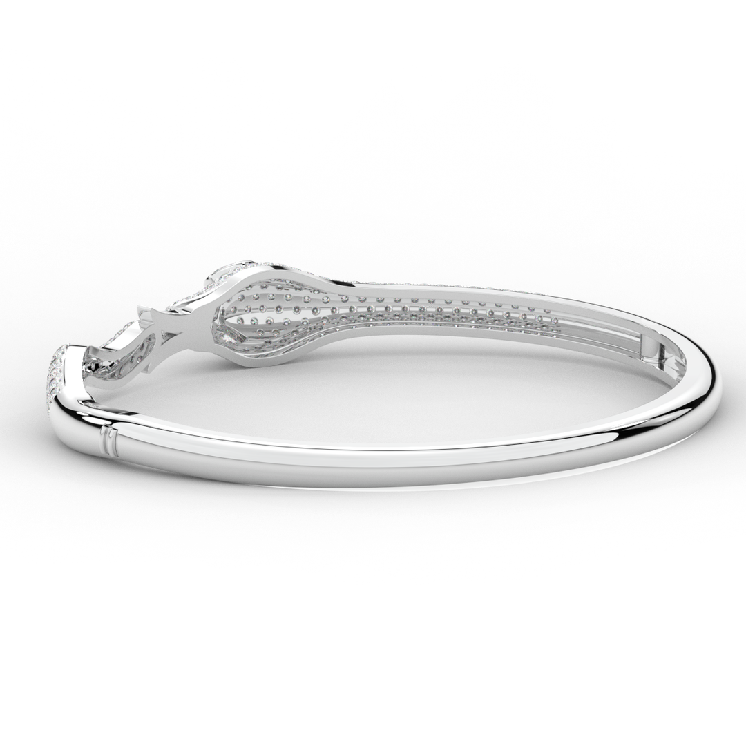 2.00CT.TW ROUND AND PEAR LAB DIAMOND SNAKE BANGLE - Nazarelle