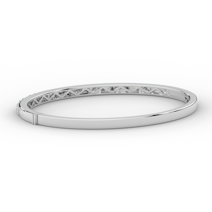 2.75CT.TW ROUND AND EMERALD CUT LAB DIAMOND SHARED PRONG BANGLE - Nazarelle