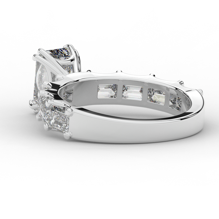 3.75CT.TW EMERALD CUT LAB DIAMOND SOLITAIRE ENGAGEMENT RING - Nazarelle