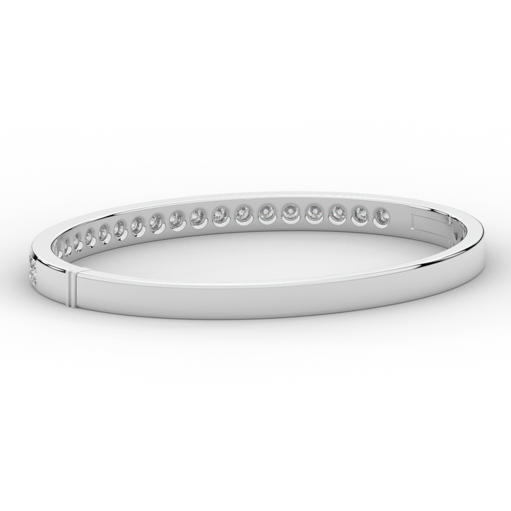 2.75CT.TW ROUND LAB CHANNEL SET DIAMOND BANGLE - Nazarelle