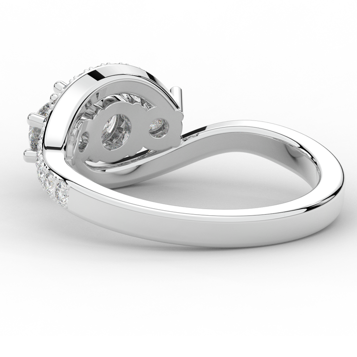 1.65CT.TW ROUND LAB DIAMOND TWIST HALO ENGAGEMENT RING - Nazarelle