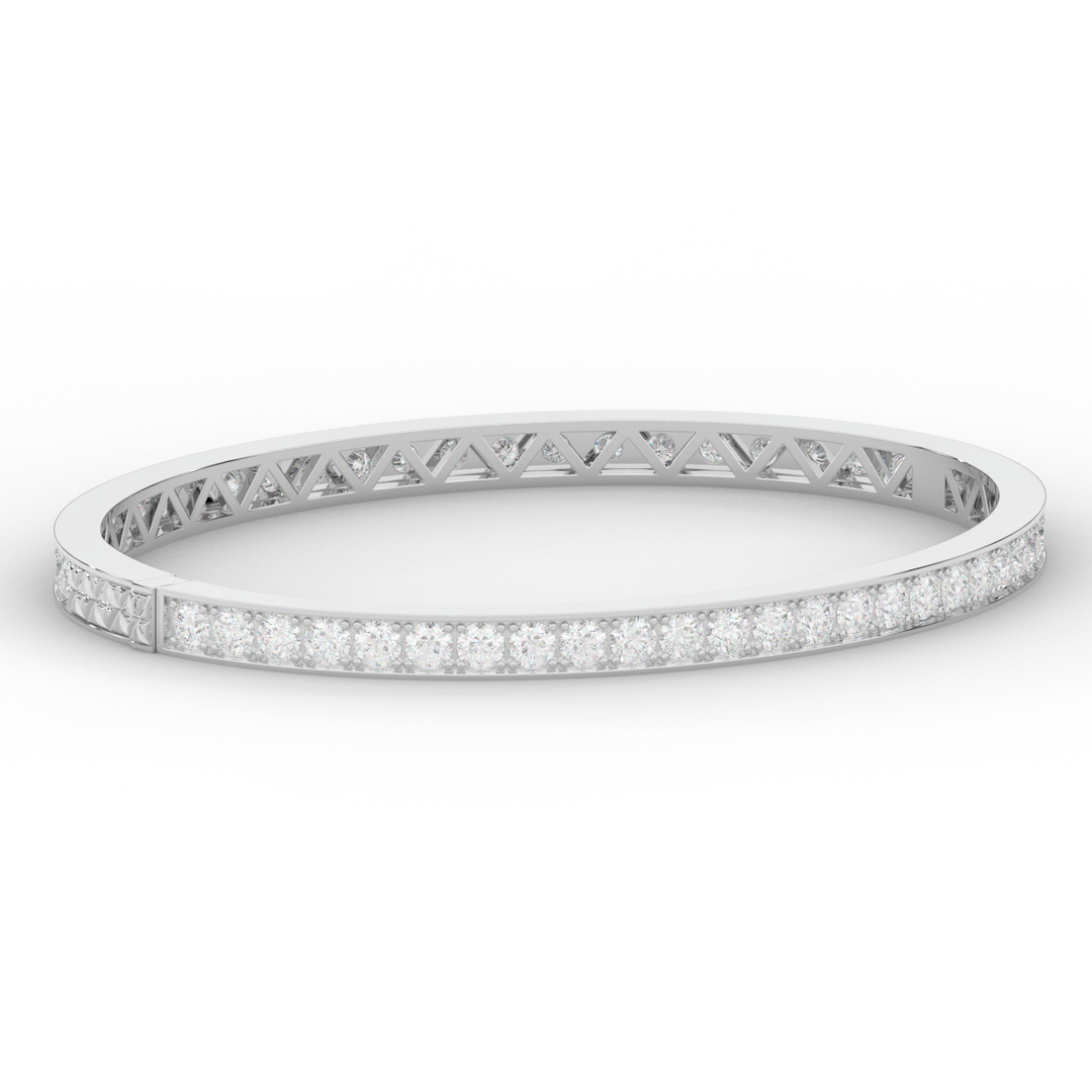 5.10CT.TW ROUND LAB DIAMOND BANGLE - Nazarelle
