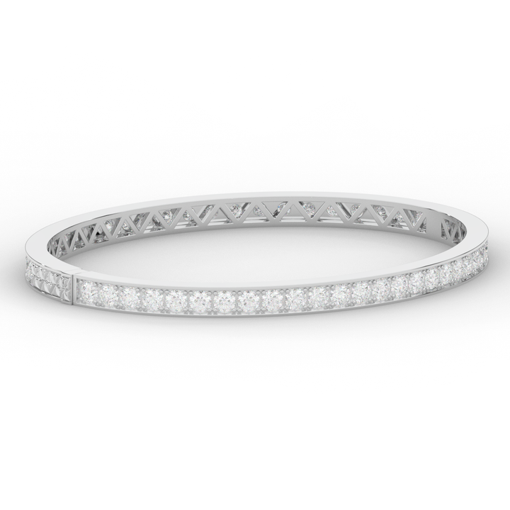 5.10CT.TW ROUND LAB DIAMOND BANGLE - Nazarelle