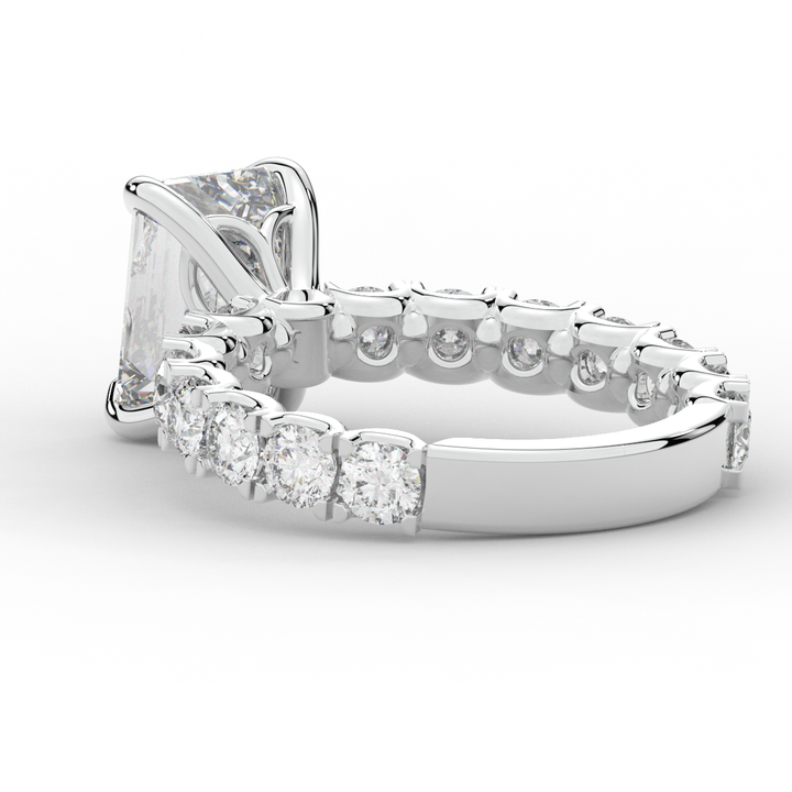 4.35CT.TW EMERALD CUT LAB DIAMOND ENGAGEMENT RING - Nazarelle