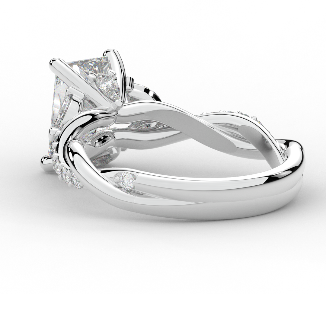 2.40CT.TW RADIANT LAB DIAMOND TWIST BAND ENGAGEMENT RING - Nazarelle