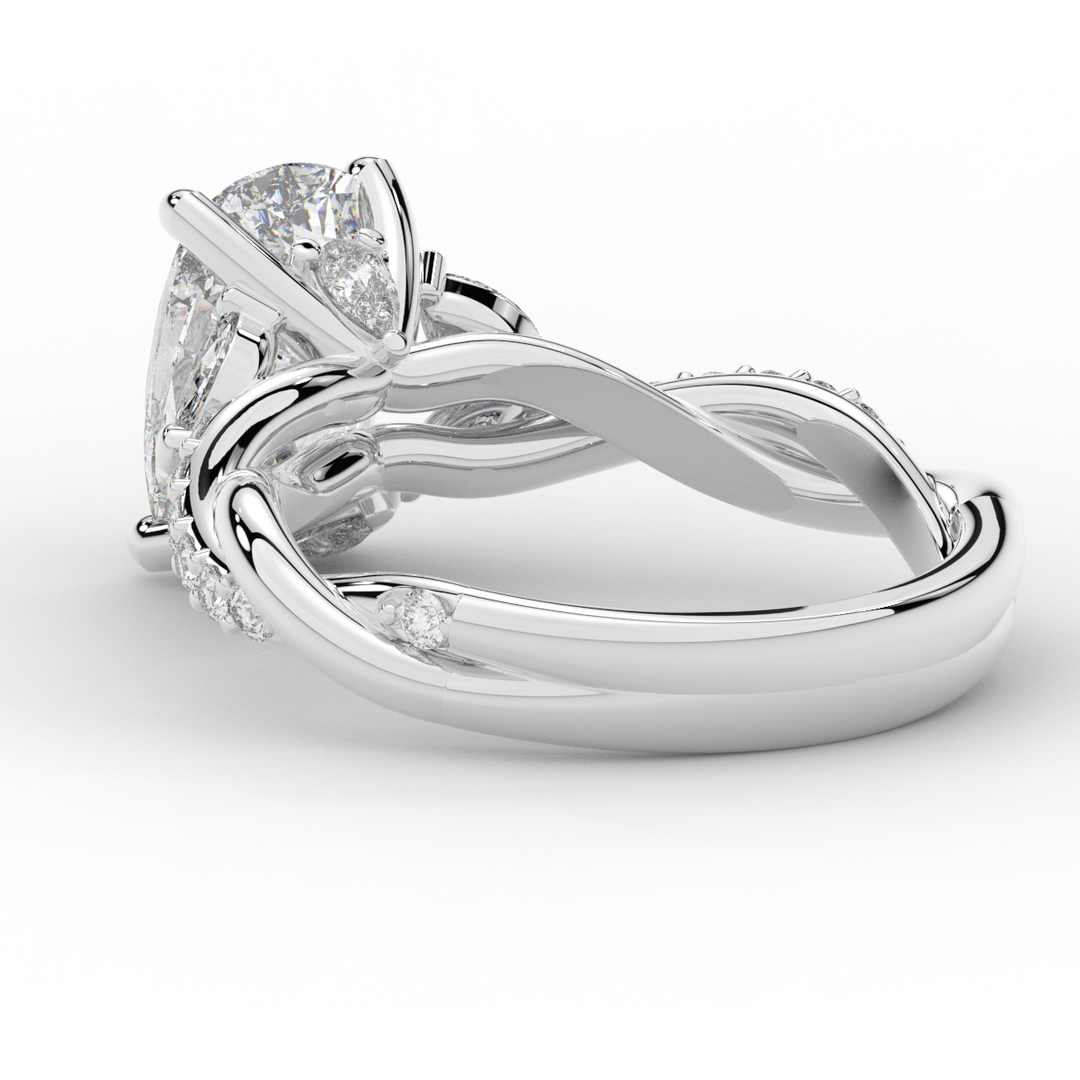 2.40CT.TW CUSHION LAB DIAMOND TWIST BAND ENGAGEMENT RING - Nazarelle