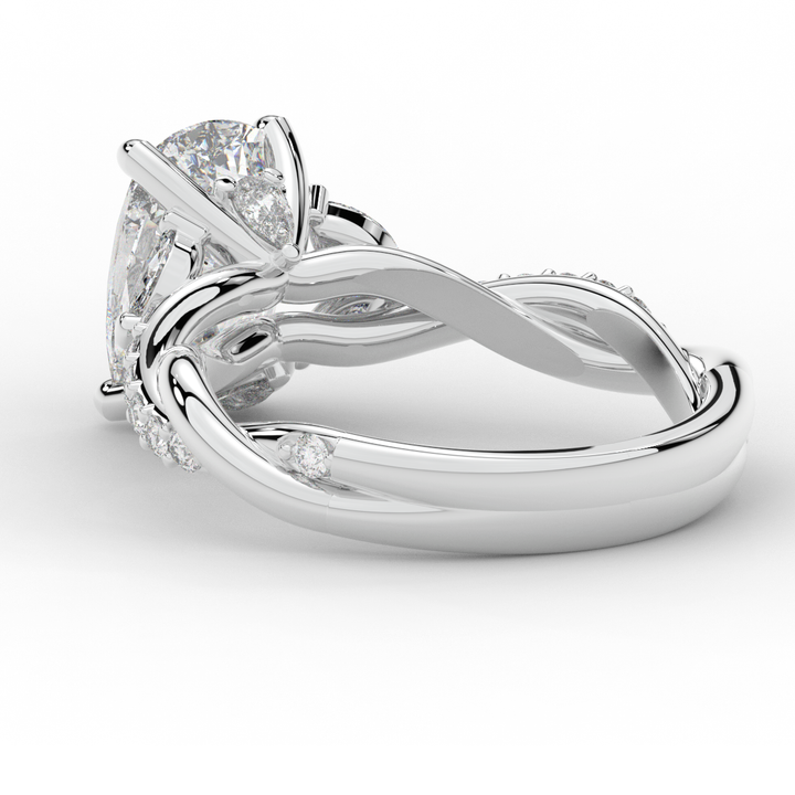 2.40CT.TW CUSHION LAB DIAMOND TWIST BAND ENGAGEMENT RING - Nazarelle