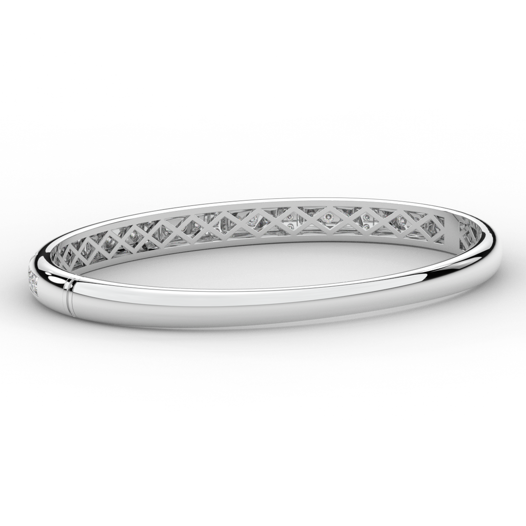 1.25CT.TW ROUND LAB DIAMOND BANGLE - Nazarelle