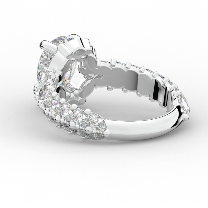 3.10CT.TW OVAL LAB DIAMOND HALO ENGAGEMENT RING - Nazarelle