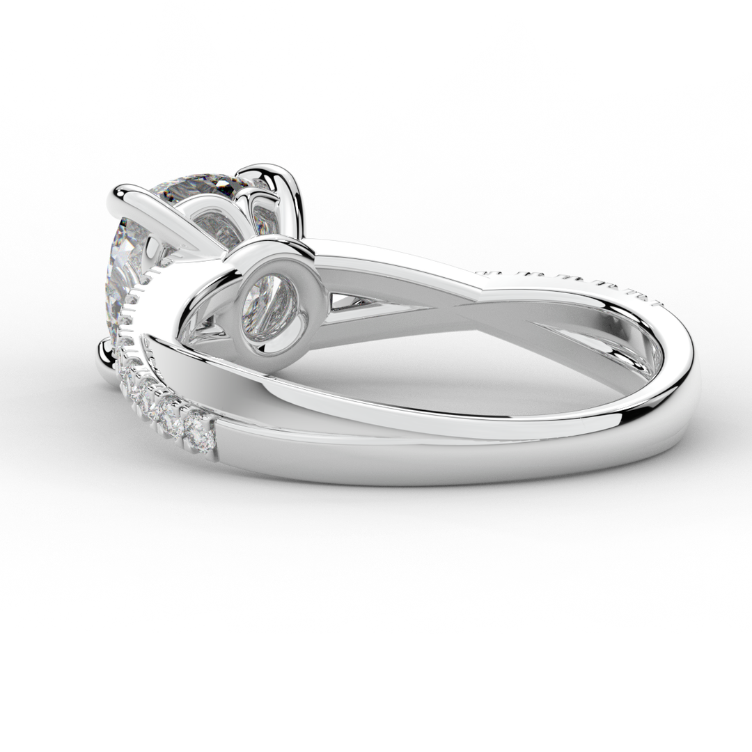 2.20CT.TW CUSHION LAB DIAMOND TWISTBAND ENGAGEMENT RING - Nazarelle