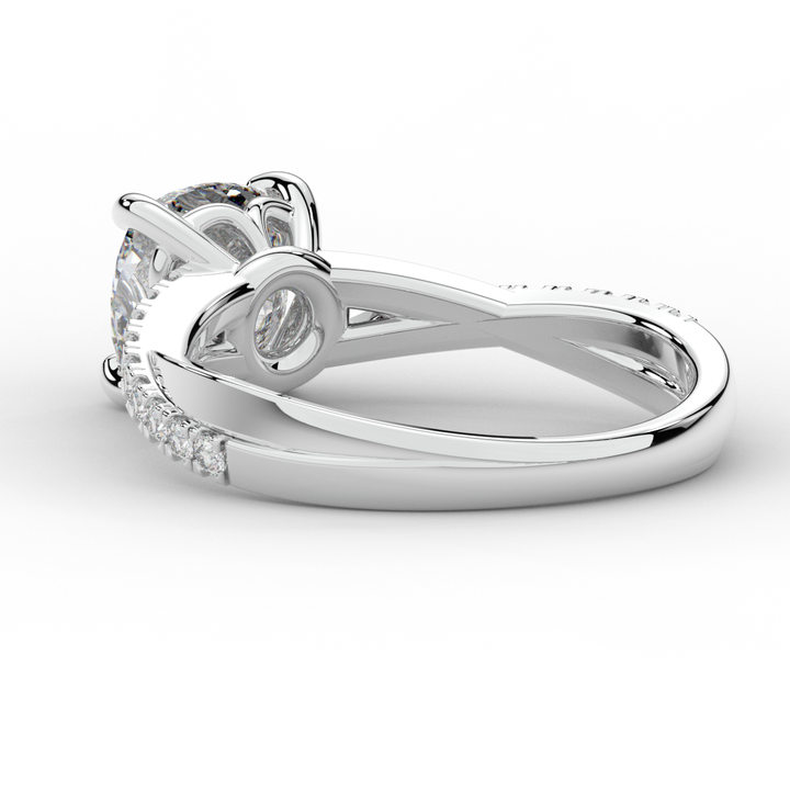 2.20CT.TW CUSHION LAB DIAMOND TWISTBAND ENGAGEMENT RING - Nazarelle