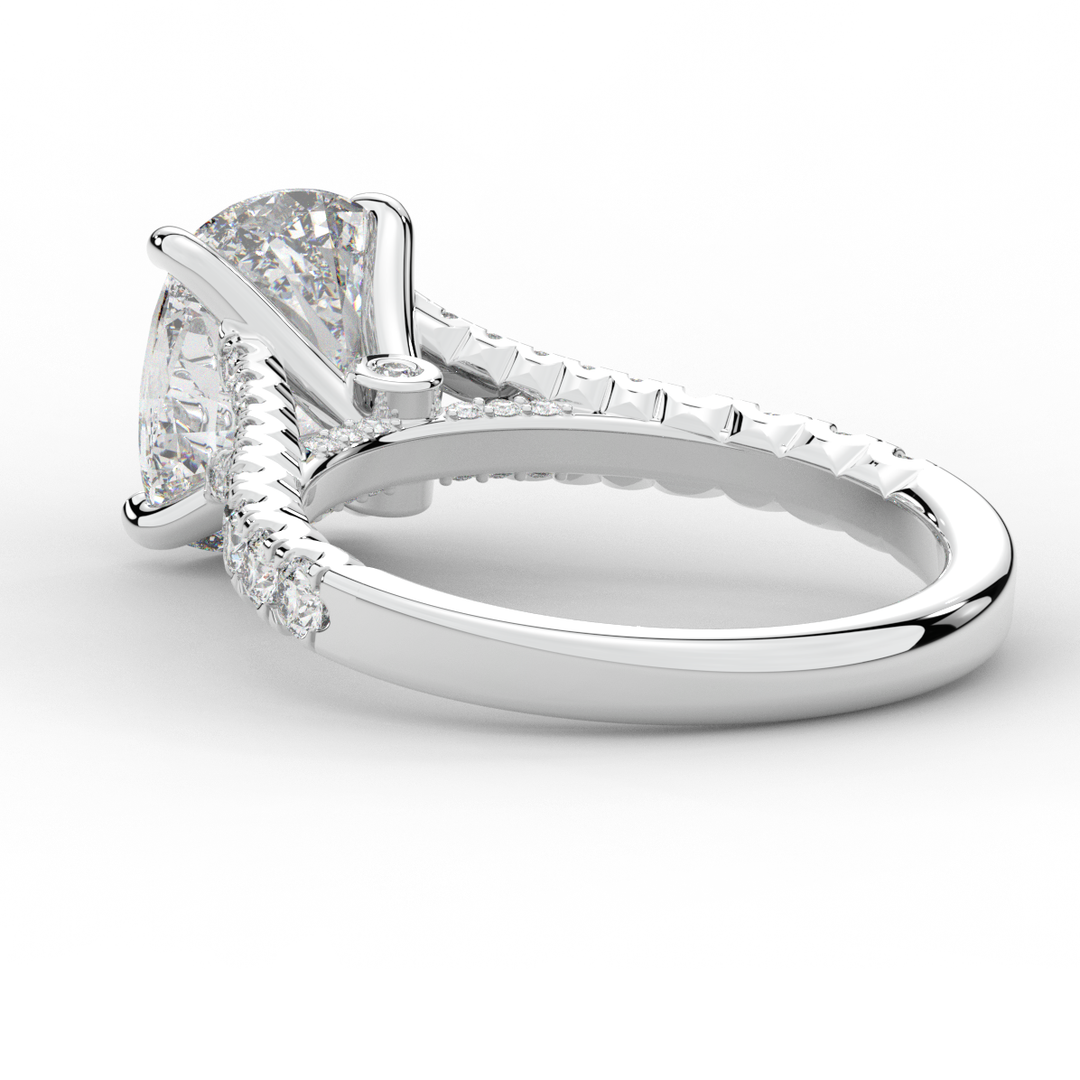 3.45CT.TW CUSHION LAB DIAMOND ENGAGEMENT RING - Nazarelle