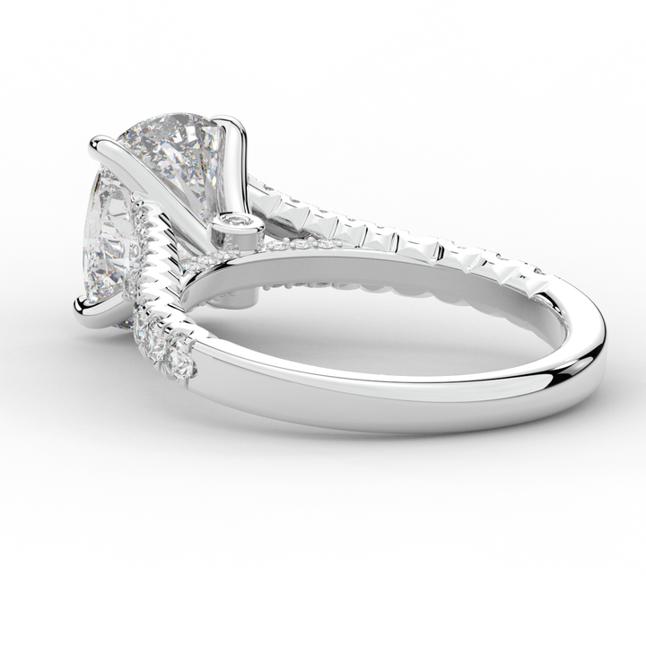 3.45CT.TW CUSHION LAB DIAMOND ENGAGEMENT RING - Nazarelle