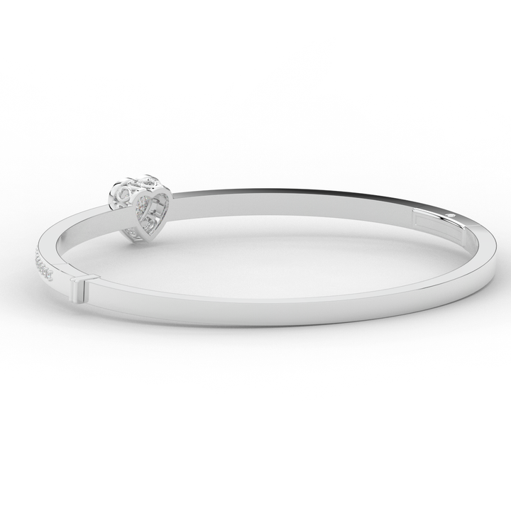 1.65CT.TW HEART AND ROUND LAB DIAMOND  BANGLE - Nazarelle
