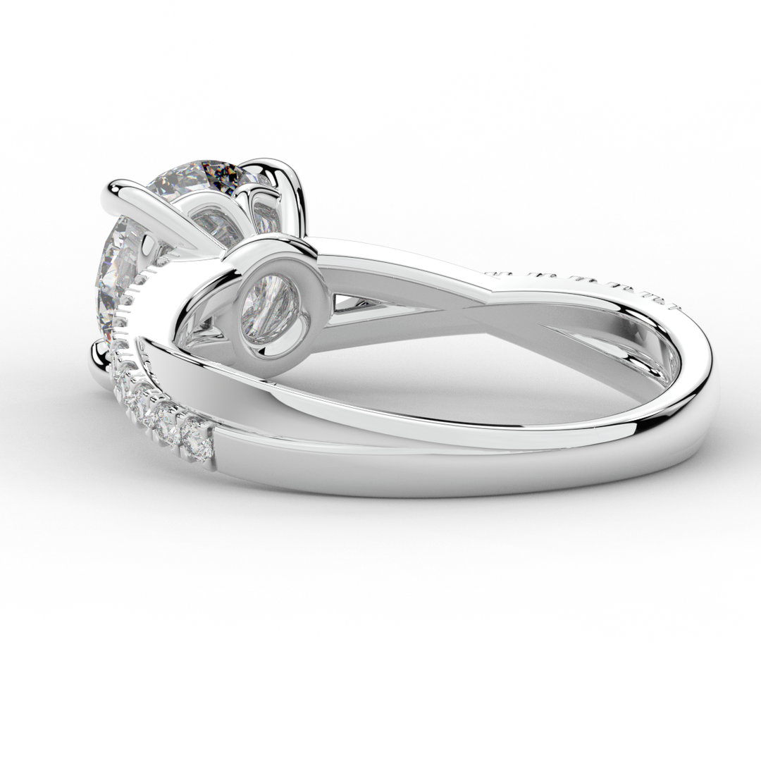 2.20CT.TW ROUND LAB DIAMOND TWISTBAND ENGAGEMENT RING - Nazarelle