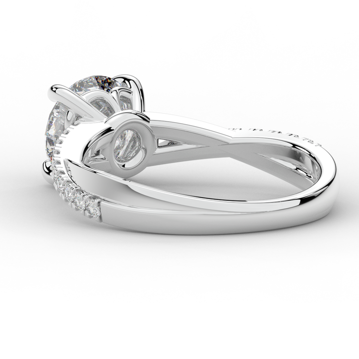 2.20CT.TW ROUND LAB DIAMOND TWISTBAND ENGAGEMENT RING - Nazarelle
