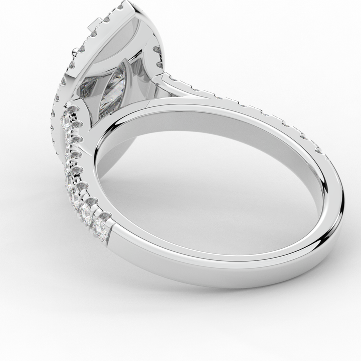 1.00CT.TW MARQUISE LAB DIAMOND HALO ENGAGEMENT RING - Nazarelle