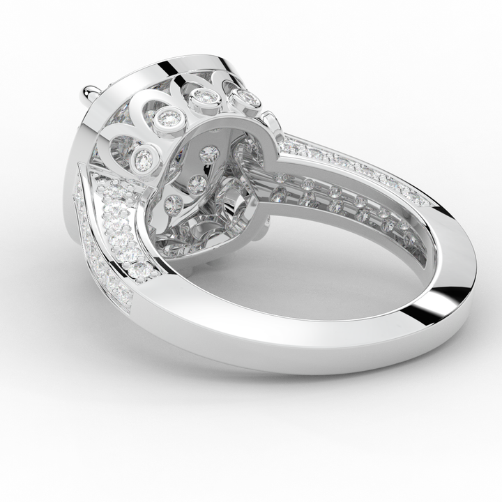 1.50CT.TW ROUND LAB DIAMOND HALO ENGAGEMENT RING - Nazarelle
