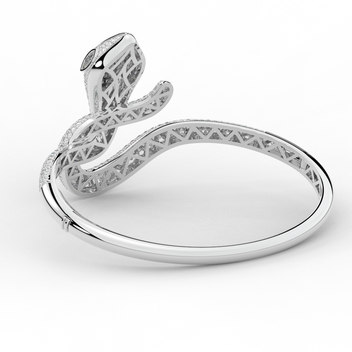 4.90CT.TW ROUND AND PEAR LAB DIAMOND SNAKE BANGLE - Nazarelle