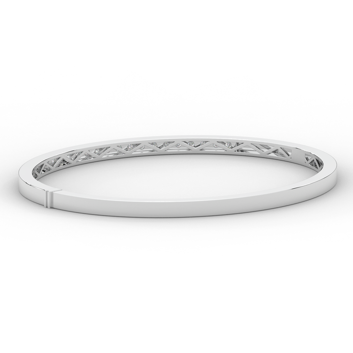 0.90CT.TW ROUND LAB DIAMOND BANGLE - Nazarelle