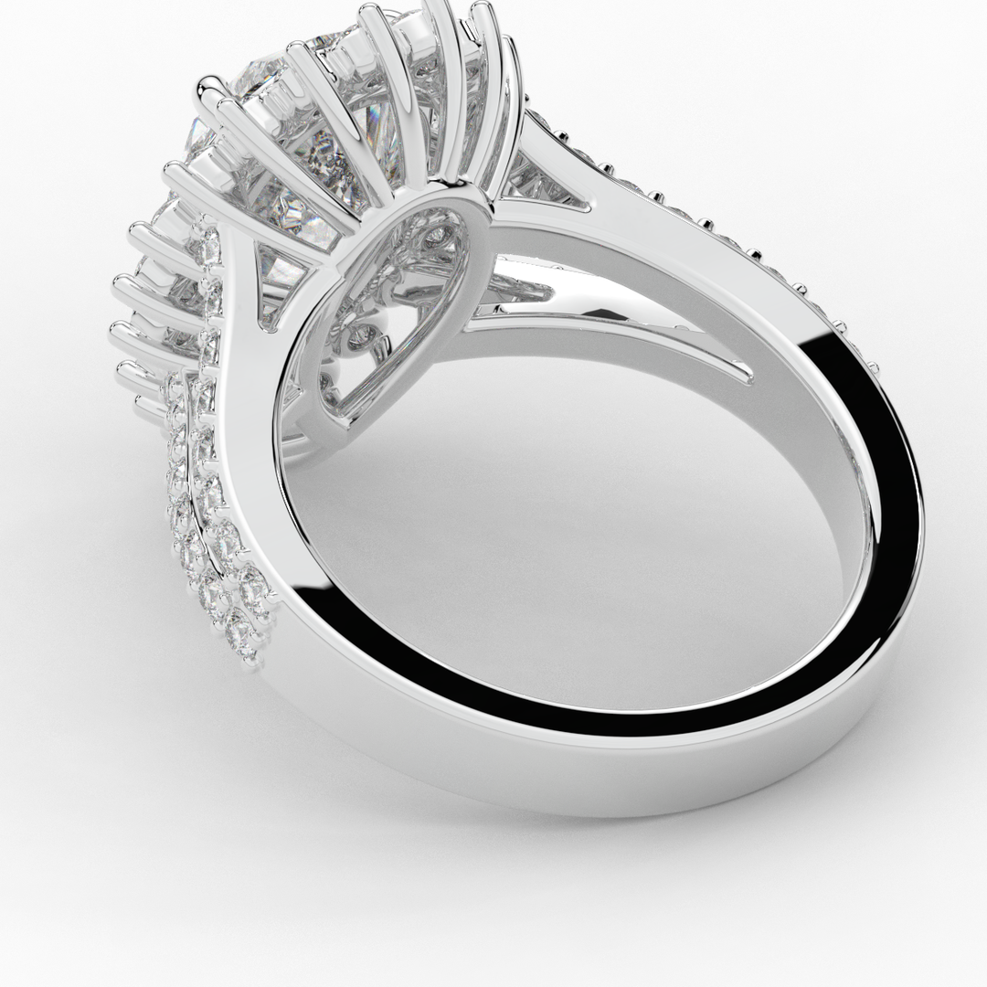 3.60CT.TW ROUND LAB DIAMOND ENGAGEMENT RING - Nazarelle