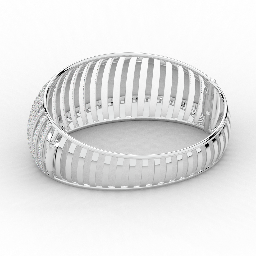 4.00CT.TW ROUND LAB DIAMOND BANGLE - Nazarelle