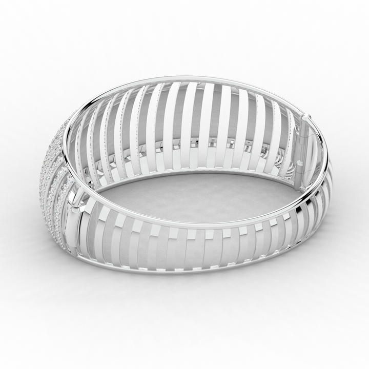 4.00CT.TW ROUND LAB DIAMOND BANGLE - Nazarelle