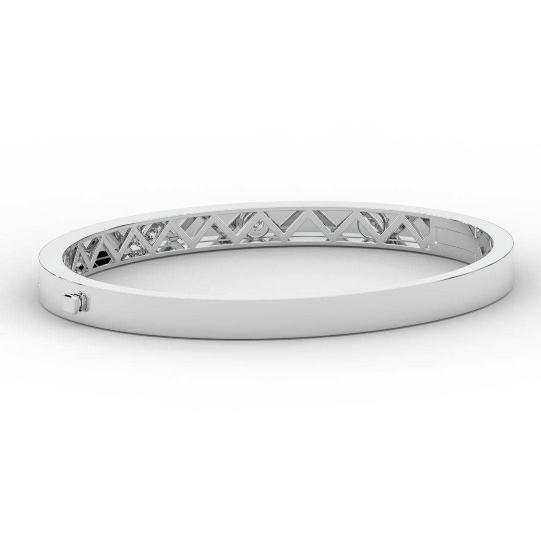 0.50CT.TW ROUND LAB DIAMOND BEZEL SET BANGLE - Nazarelle