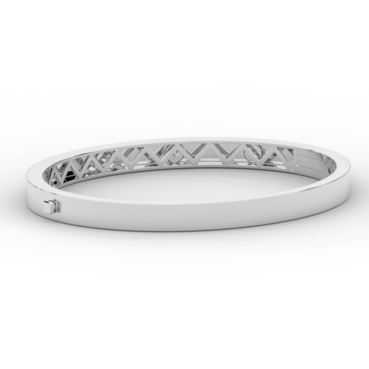 0.50CT.TW ROUND LAB DIAMOND BEZEL SET BANGLE - Nazarelle