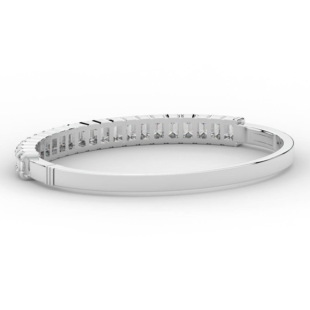 6.50CT.TW EMERALD CUT LAB DIAMOND BANGLE - Nazarelle