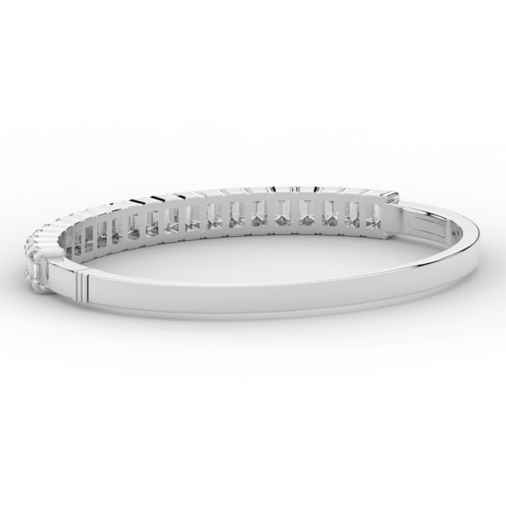 6.50CT.TW EMERALD CUT LAB DIAMOND BANGLE - Nazarelle