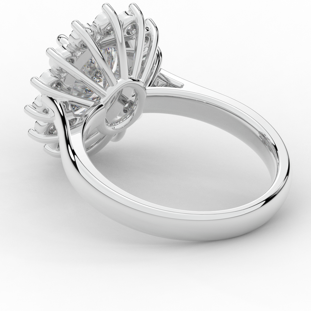 2.65CT.TW OVAL LAB DIAMOND HALO ENGAGEMENT RING - Nazarelle