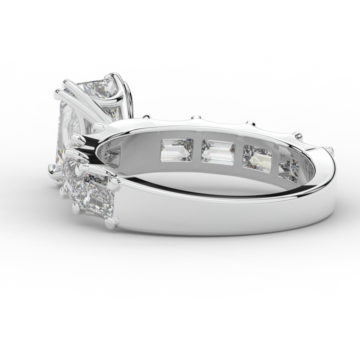 3.75CT.TW RADIANT LAB DIAMOND SOLITAIRE ENGAGEMENT RING - Nazarelle