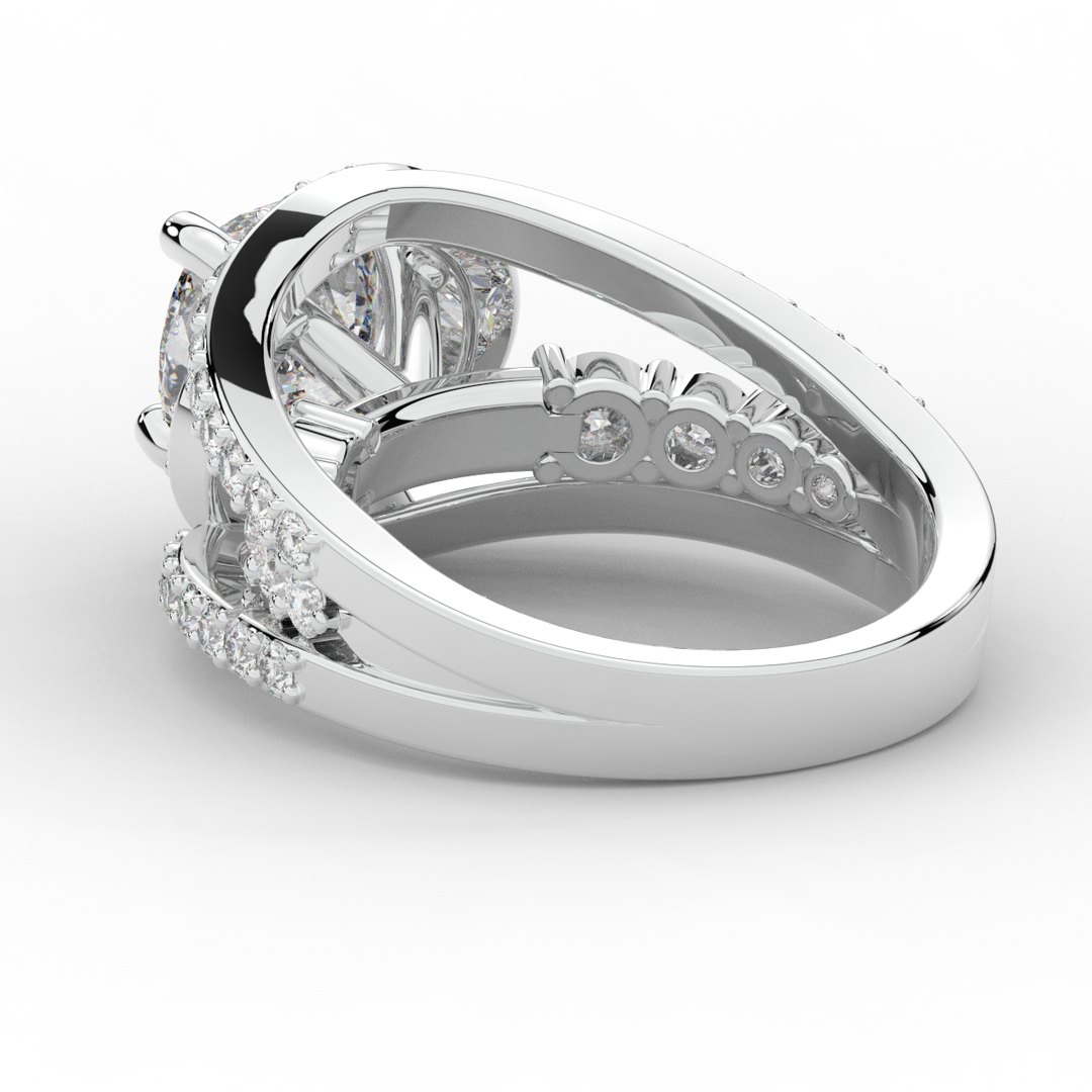 3.30CT.TW CUSHION LAB DIAMOND ENGAGEMENT RING - Nazarelle