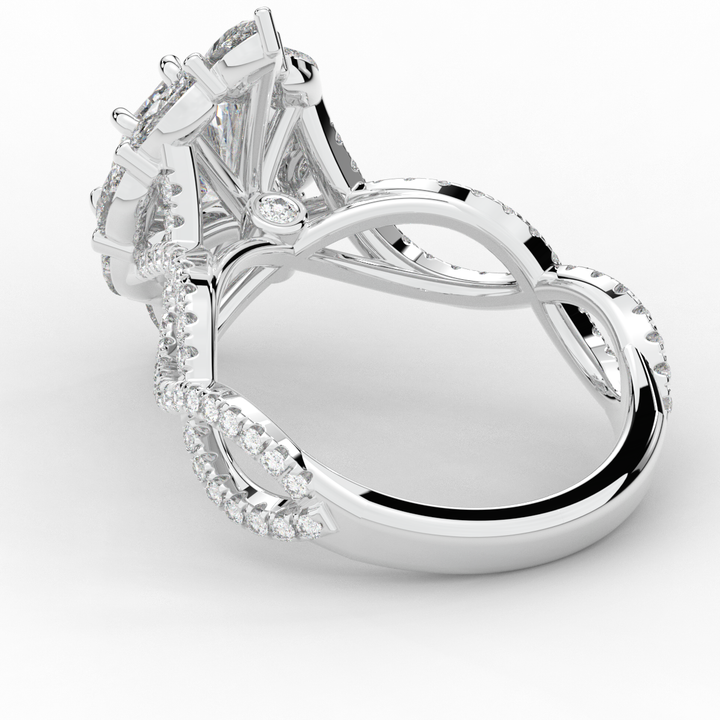 3.00CT.TW OVAL LAB DIAMOND HALO ENGAGEMENT RING - Nazarelle