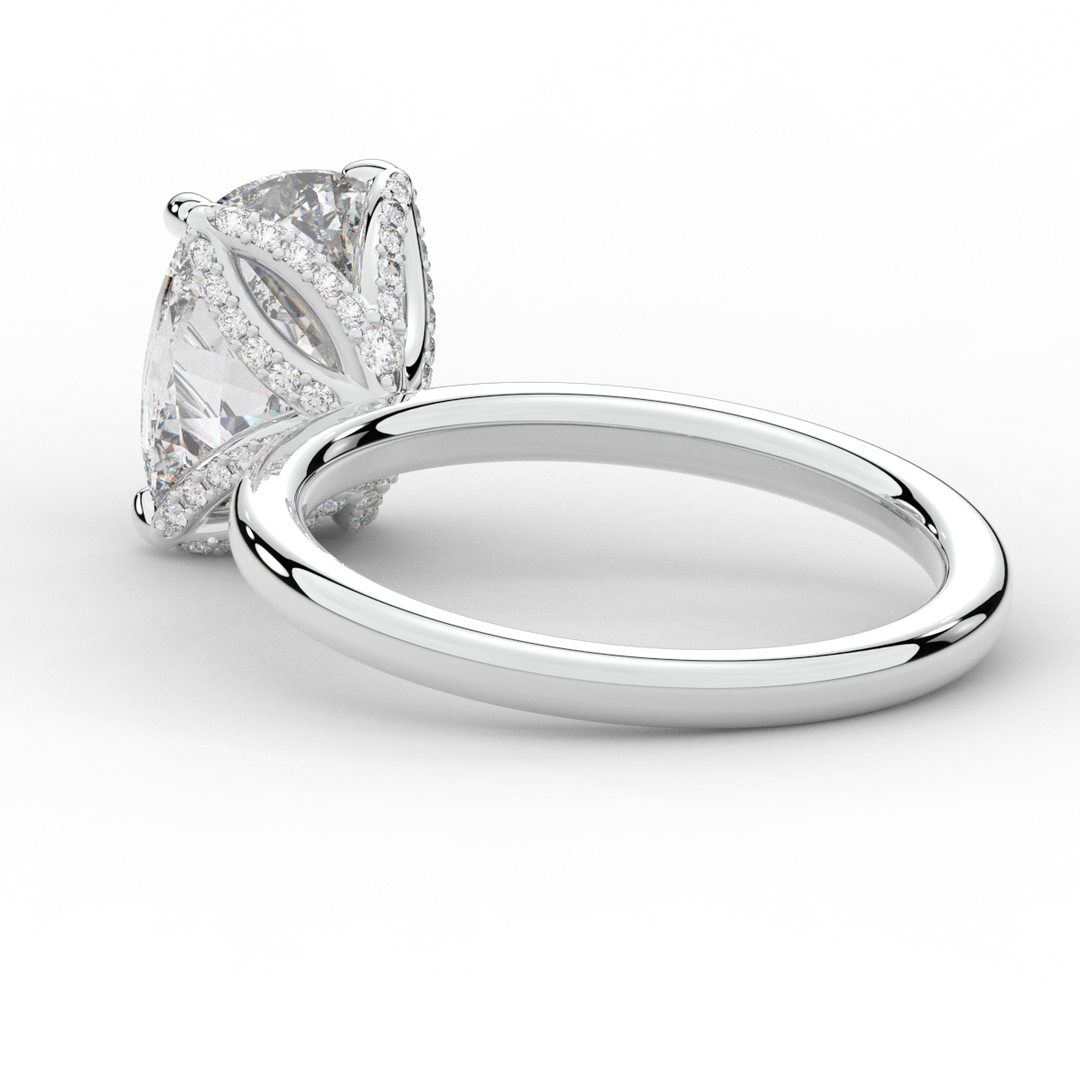 3.10CT.TW CUSHION LAB DIAMOND ENGAGEMENT RING - Nazarelle