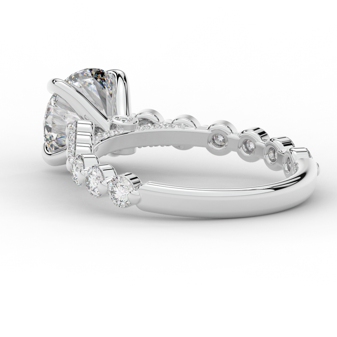 3.90CT.TW ROUND LAB DIAMOND ENGAGEMENT RING - Nazarelle