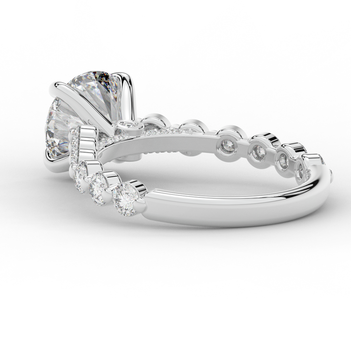 3.90CT.TW ROUND LAB DIAMOND ENGAGEMENT RING - Nazarelle