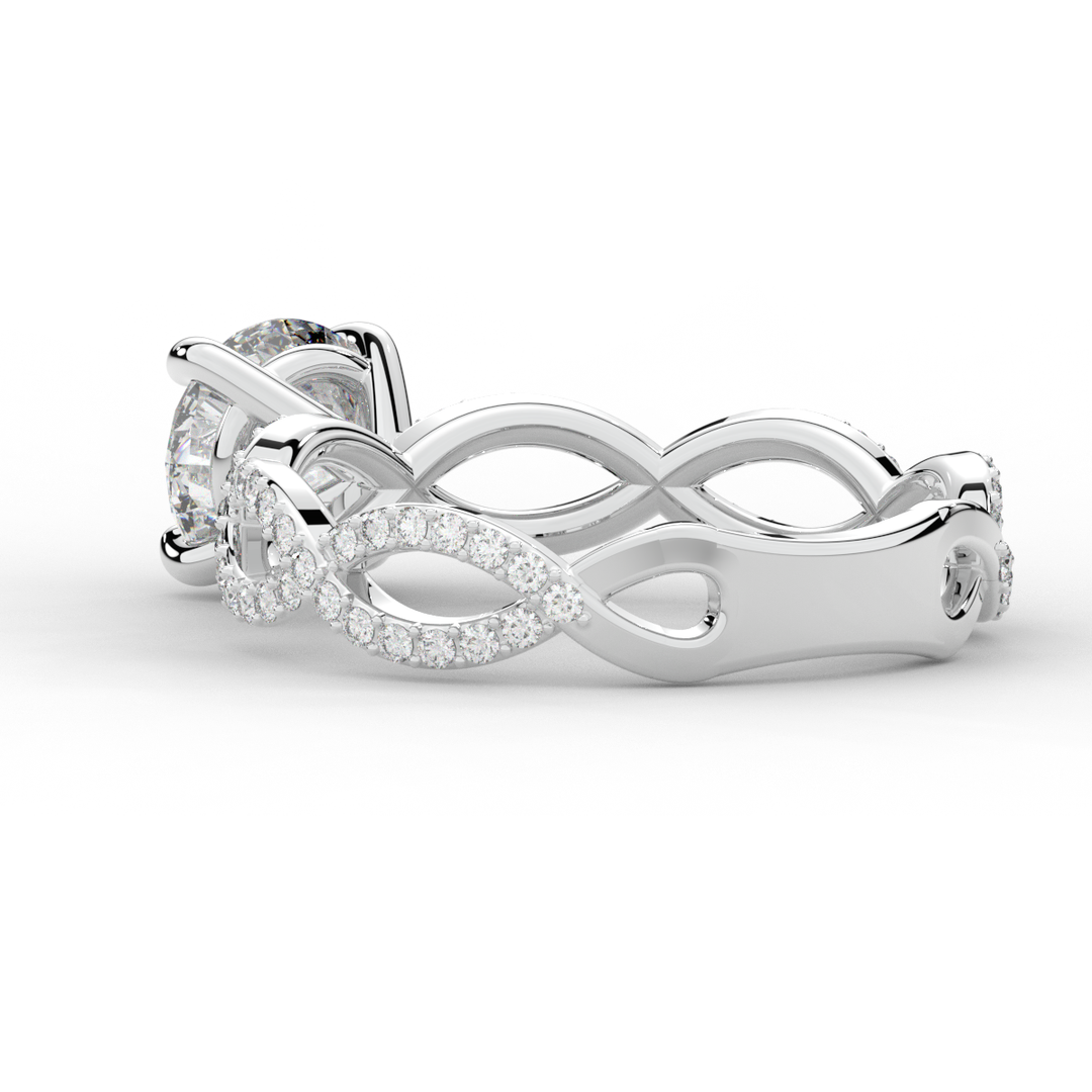 1.30CT.TW ROUND LAB DIAMOND ENGAGEMENT RING - Nazarelle