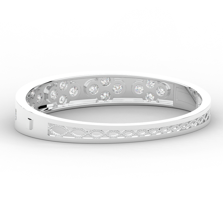 4.10CT.TW ROUND LAB DIAMOND BEZEL SET BANGLE - Nazarelle