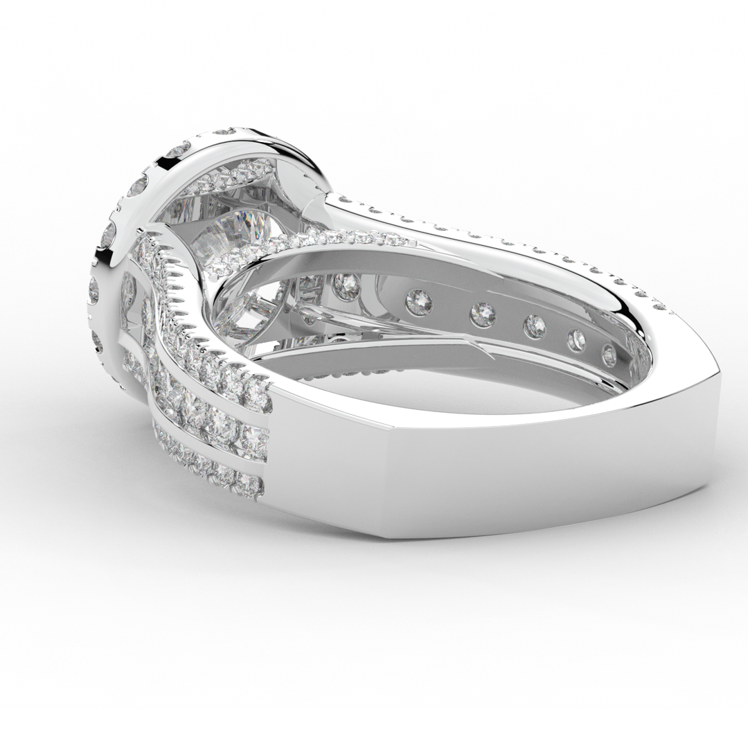 2.90CT.TW ROUND LAB DIAMOND HALO ENGAGEMENT RING - Nazarelle
