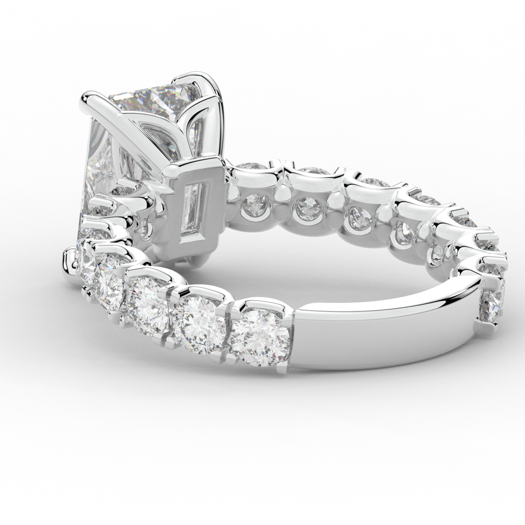 4.35CT.TW EMERALD CUT LAB DIAMOND ENGAGEMENT RING - Nazarelle
