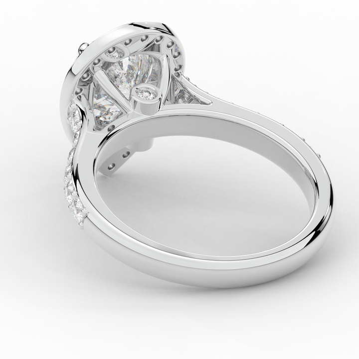 2.50CT.TW PEAR LAB DIAMOND HALO ENGAGEMENT RING - Nazarelle