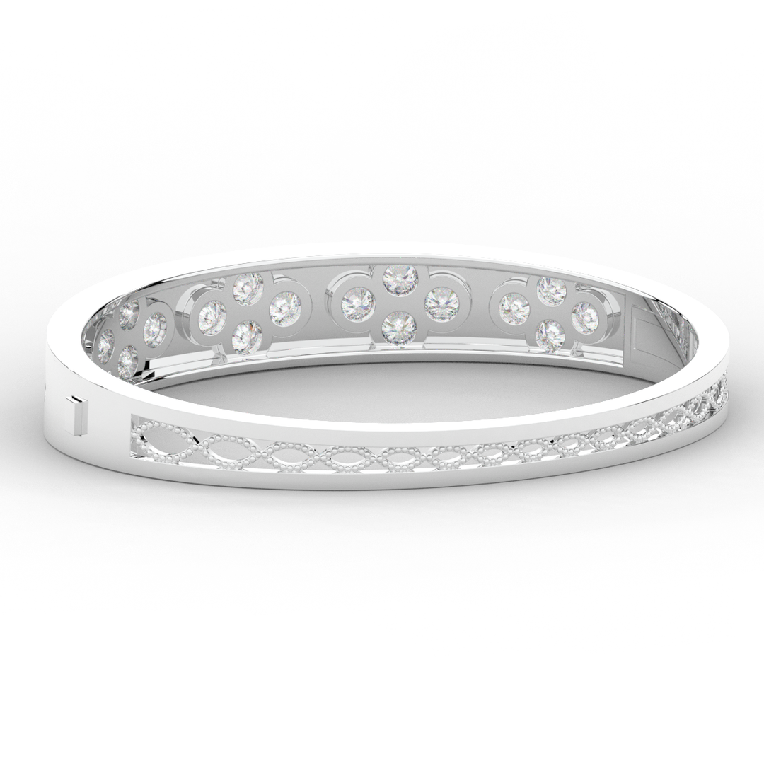 4.10CT.TW ROUND LAB DIAMOND BEZEL SET BANGLE - Nazarelle