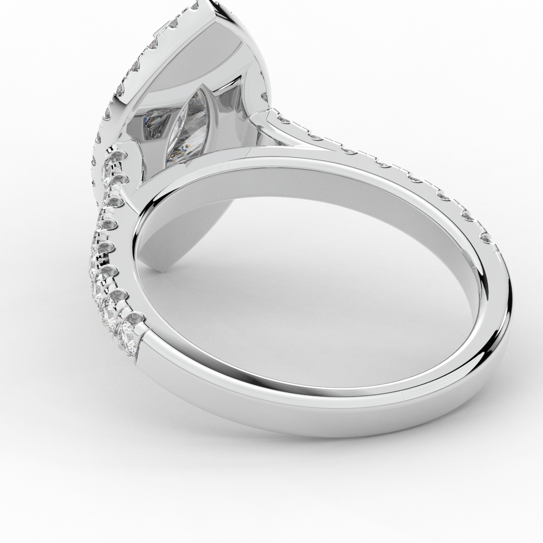 1.00CT.TW MARQUISE LAB DIAMOND HALO ENGAGEMENT RING - Nazarelle