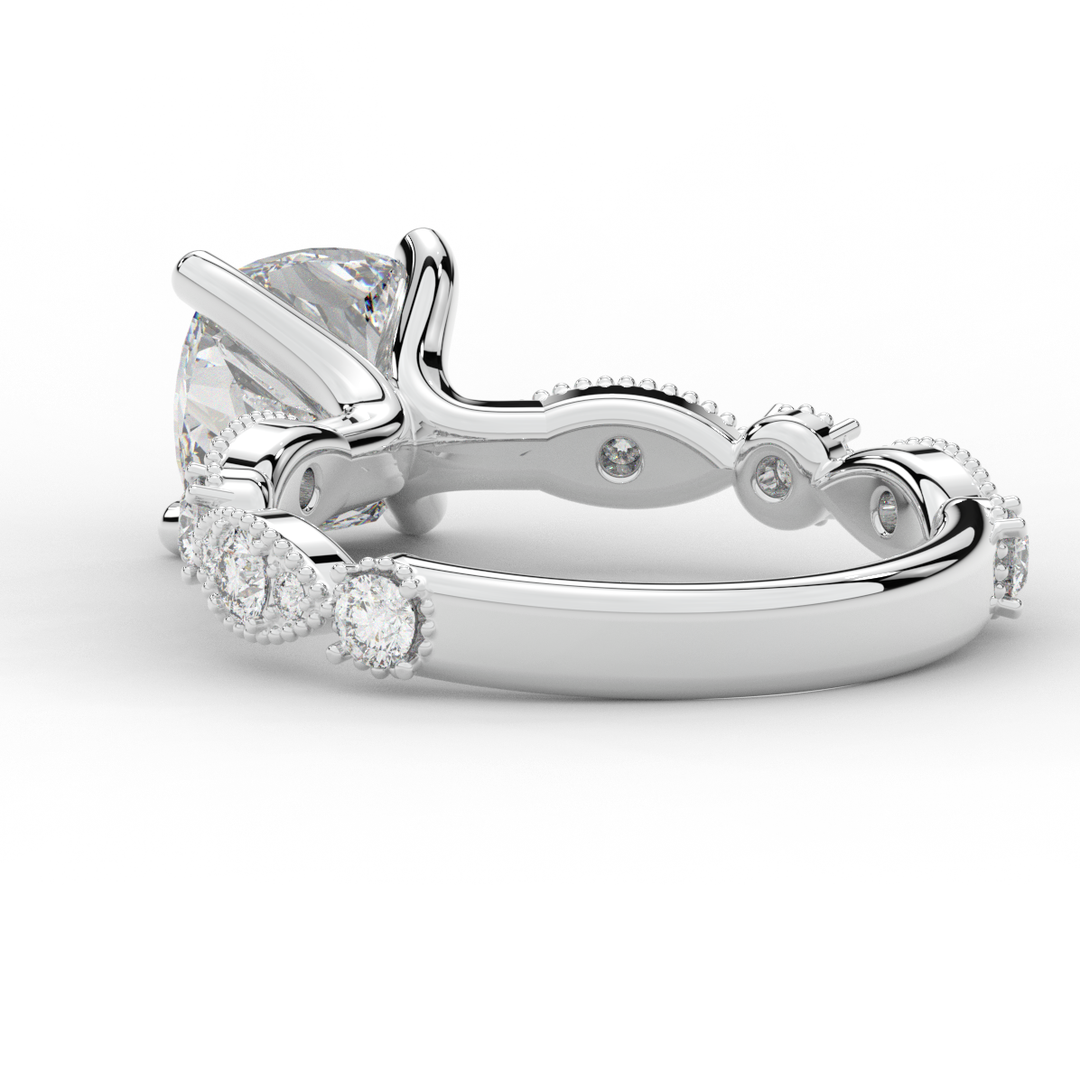 2.50CT.TW CUSHION LAB DIAMOND SOLITAIRE ENGAGEMENT RING - Nazarelle